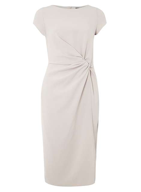 **Luxe Grey Ruched Crepe Dress